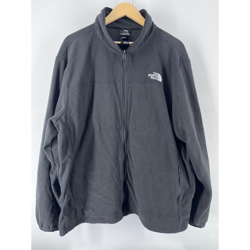 The North Face Mens Full Zip Fleece Jacket XXL Black Mock Neck Outdoor Coat